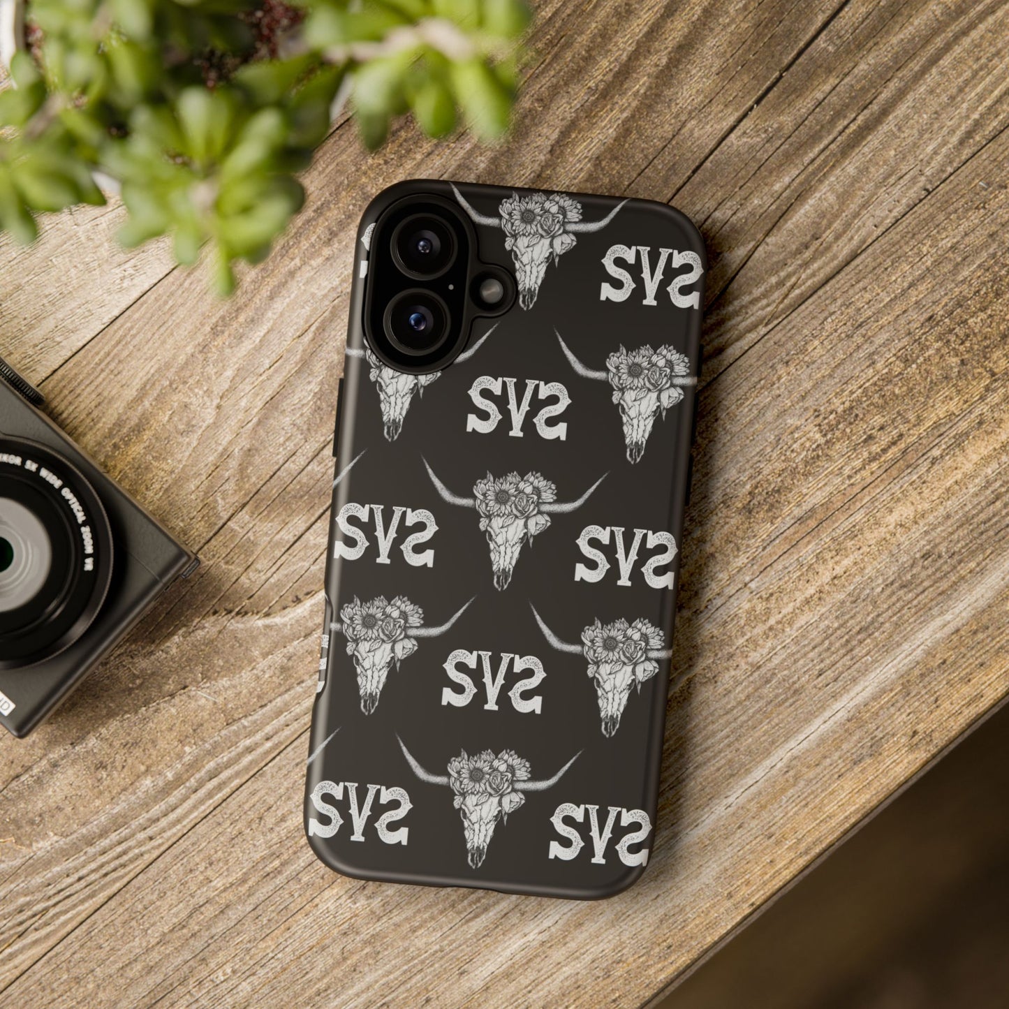 Blooms & Bone | Black Phone Case