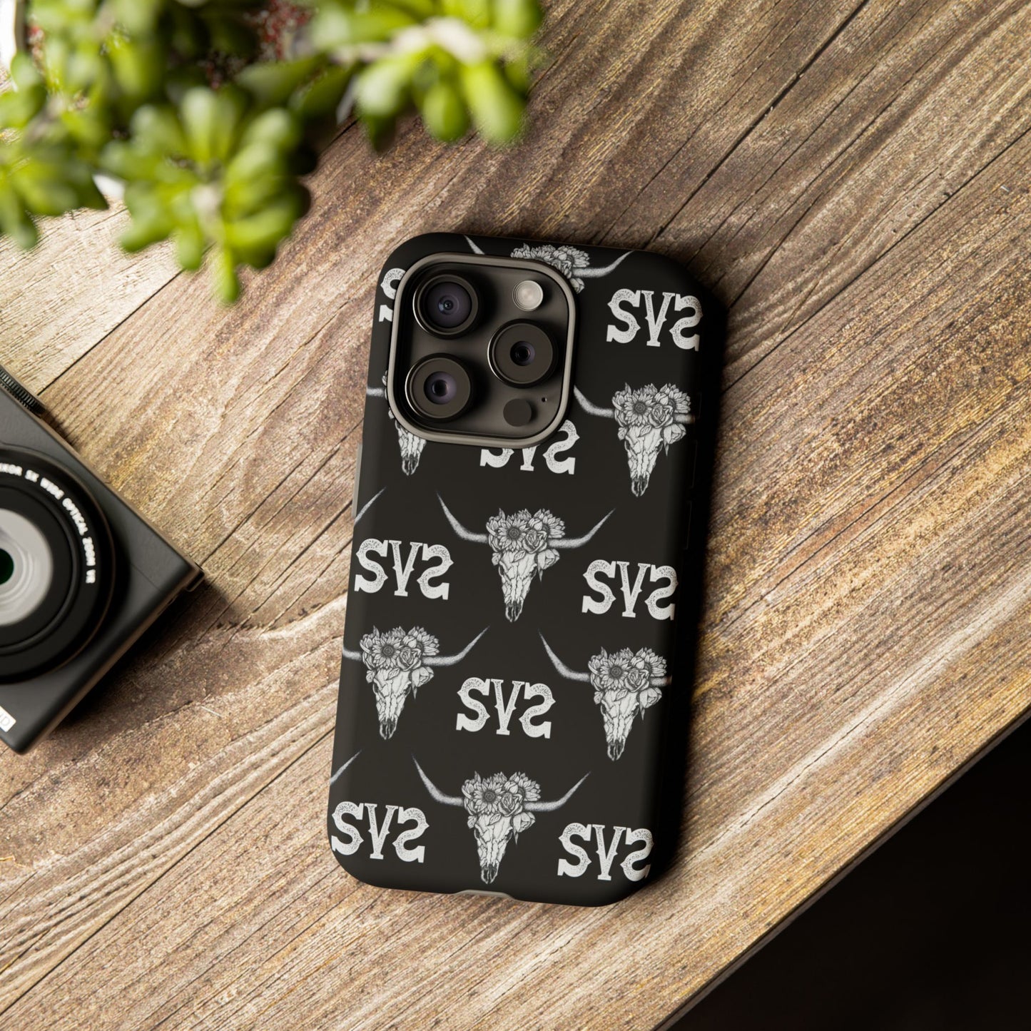 Blooms & Bone | Black Phone Case